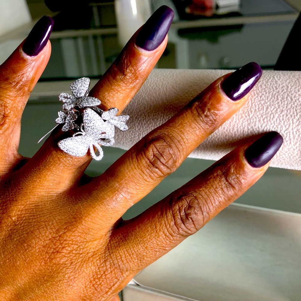 Sterling silver 925 and crystal butterfly🦋ring!!!